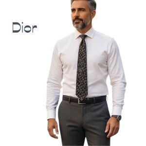 Christian Dior Black Paisley Italian Silk Necktie